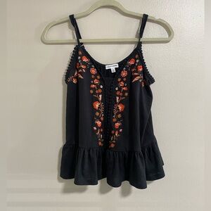 Love on a Hanger Floral Embroidered Tank Top Size Small